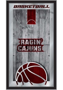 Louisiana Ragin' Cajuns Basketball Hanging Back Bar Mirror