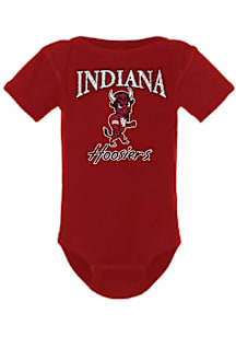 Summit Sportswear Indiana Hoosiers Baby Red Primary Logo Short Sleeve One Piece