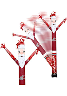Washington State Cougars Black Outdoor Inflatable Santa team color and team logo