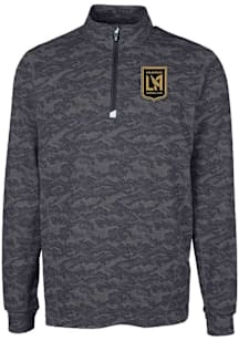 Cutter and Buck Los Angeles FC Mens Black Traverse Camo Long Sleeve Qtr Zip Pullover
