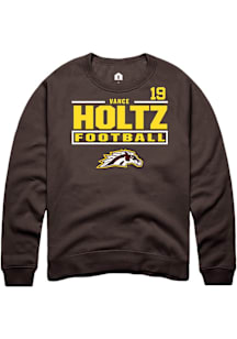 Vance Holtz Western Michigan Broncos Mens Brown Football NIL Stacked Box Player Crew