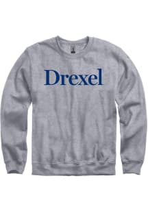 Mens Grey Drexel Dragons Rally Loud Crew Sweatshirt