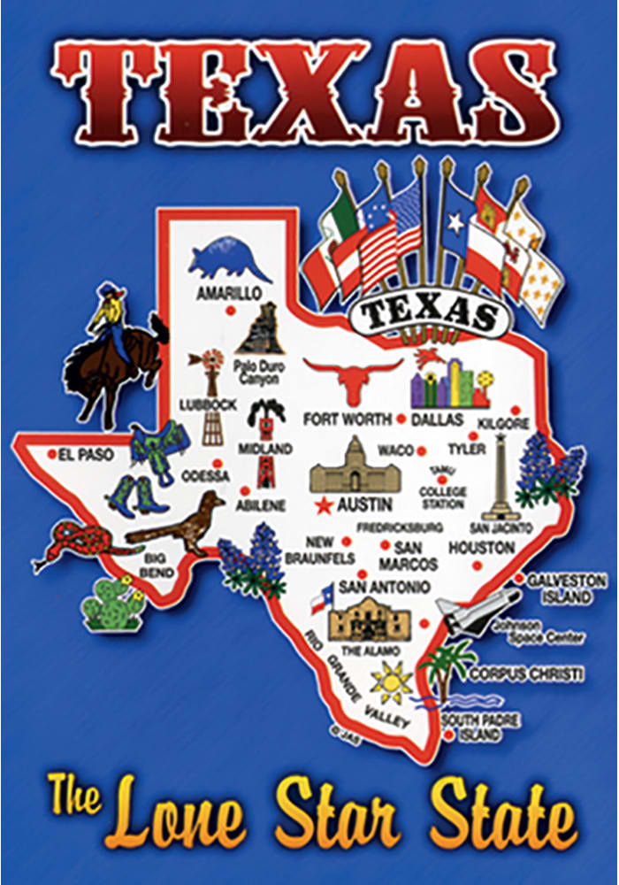 Texas State shape Postcard
