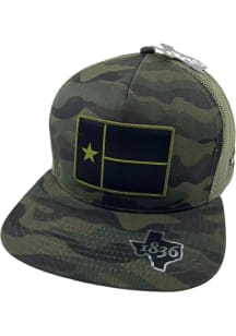 Texas Green Tonal Camo Flatbill Trucker Mens Snapback Hat