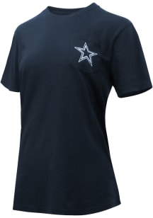Dallas Cowboys Womens Navy Blue Foil Short Sleeve T-Shirt