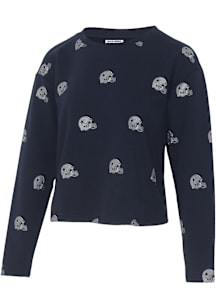 Dallas Cowboys Womens Navy Blue Helmet LS Tee