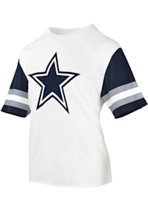 Dallas Cowboys Womens White Sequin Short Sleeve T-Shirt