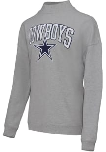 Dallas Cowboys Womens Grey Mock Crew Sweatshirt