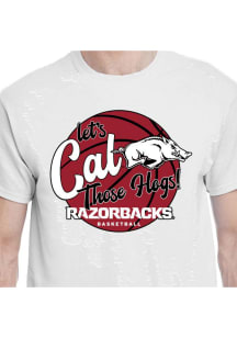 Arkansas Razorbacks White Lets Cal Those Hogs Basketball Short Sleeve T Shirt