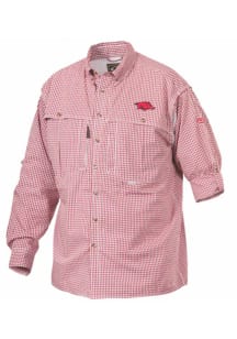 Arkansas Razorbacks Mens Cardinal Logo Wingshooter Graphic Long Sleeve Dress Shirt