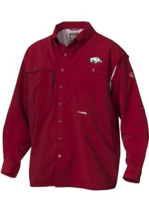 Arkansas Razorbacks Mens Cardinal Primary Team Logo Wingshooter Long Sleeve Dress Shirt