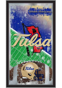 Tulsa Golden Hurricane Football Hanging Back Bar Mirror