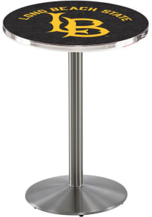 Cal State Long Beach Stainless Round Base Pub Table