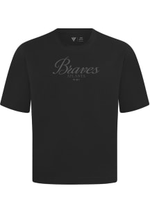 Levelwear Atlanta Braves Black Signature Knit Ethereal Short Sleeve Fashion T Shirt
