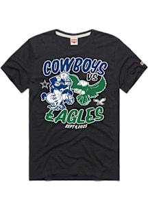 Homage Philadelphia Eagles Black 2025 Eagles vs. Cowboys Short Sleeve Fashion T Shirt