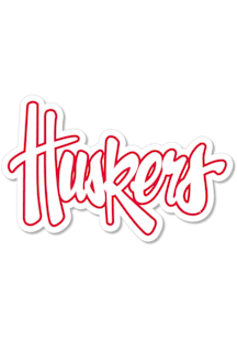 Nebraska Cornhuskers 6 Inch Huskers Script Auto Decal - White