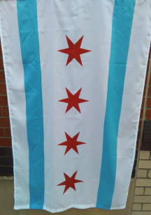 Chicago City White Silk Screen Grommet Flag