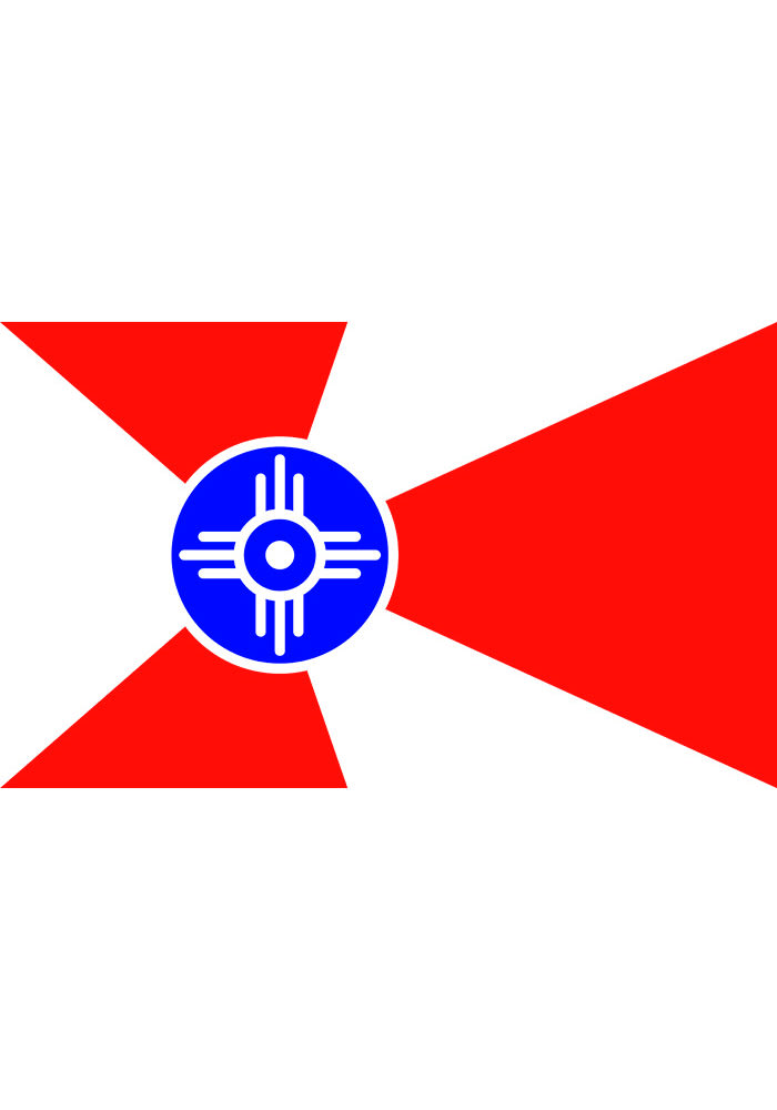 Wichita City White Silk Screen Grommet Flag
