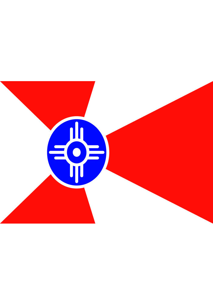 Wichita City White Silk Screen Grommet Flag