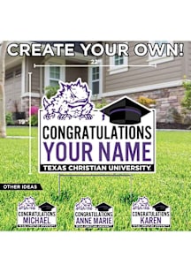 TCU Horned Frogs Personalized Congratulations Grad Yard Sign - White