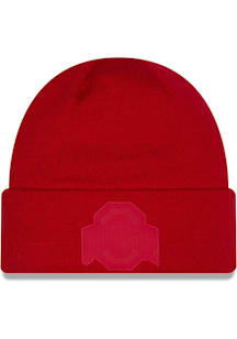 New Era Ohio State Buckeyes Red DL Tonal TPU Rib Cuff Mens Knit Hat