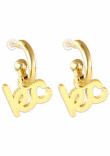 Kansas City EB &amp; Co Initial Script Huggie Hoop Womens Earrings