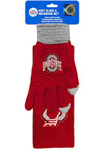 Ohio State Buckeyes Waffle Knit Glove Set Mens Gloves