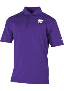 Mens K-State Wildcats Purple Columbia Heat Seal Double Hit Short Sleeve Polo Shirt