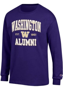 Mens Washington Huskies Purple Champion Est Alumni Jersey Tee