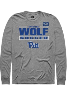 Krystina Wolf Mens Graphite Pitt Panthers NIL Stacked Box Long Sleeve Player T Shirt
