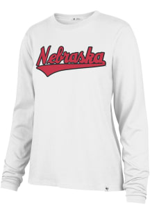 Womens Nebraska Cornhuskers Ivory 47 Wordmark LS Tee