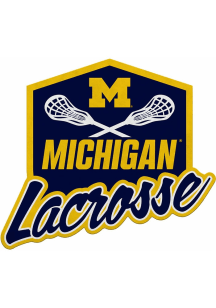 Navy Blue Michigan Wolverines Lacrosse Shape Cut Pennant