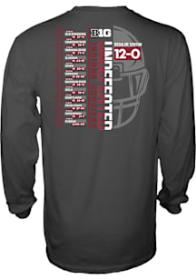 Indiana Hoosiers Charcoal Football 2025 Undefeated Regular Season Long Sleeve T Shirt