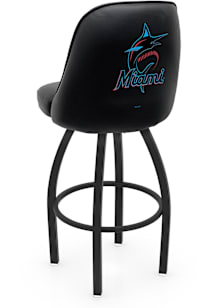 Miami Marlins Padded Swivel Pub Stool - Black