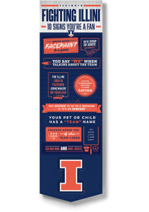 Navy Blue Illinois Fighting Illini Wall Art Sign
