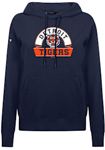 Levelwear Detroit Tigers Womens Navy Blue Adorn Banner Arch Hooded Sweatshirt