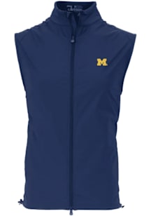 Greyson Michigan Wolverines Mens Navy Blue Trailwolf Sleeveless Jacket