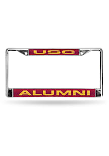 USC Trojans Alumni Chrome License Plate Frame - Silver