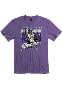 Dylan Edwards K-State Wildcats Purple Football Caricature Short Sleeve Fashion Player T Shirt