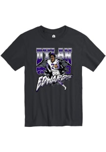 Dylan Edwards K-State Wildcats Black Football Caricature Short Sleeve Fashion Player T Shirt