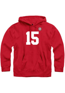 Dylan Raiola  Rally Nebraska Cornhuskers Mens Red Football Name and Number Long Sleeve Hoodie