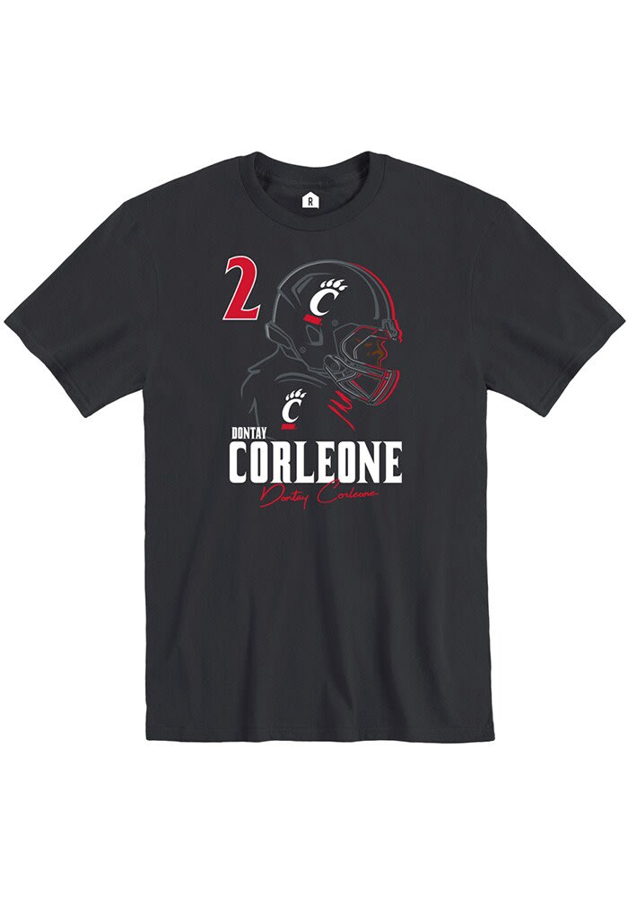 Dontay Corleone Cincinnati Bearcats Black Rally Football Caricature Short Sleeve T Shirt