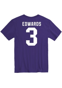 Dylan Edwards K-State Wildcats Purple Football Name and Number Short Sleeve Player T Shirt