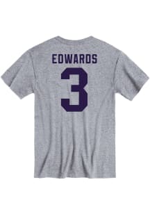 Dylan Edwards K-State Wildcats Grey Football Name and Number Short Sleeve Player T Shirt