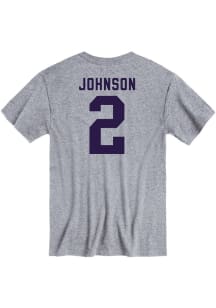 Avery Johnson K-State Wildcats Grey Football Name and Number Short Sleeve Player T Shirt