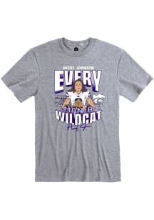 Avery Johnson K-State Wildcats Grey Football Caricature Short Sleeve Fashion Player T Shirt