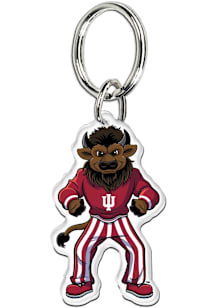Indiana Hoosiers Bison Acrylic Keychain - Red