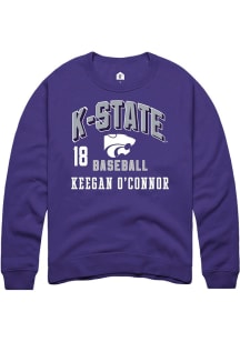 Keegan O'Connor Rally Mens Purple K-State Wildcats NIL Arch Logo Player Crew
