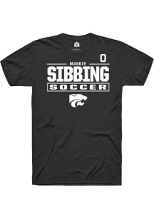 Maddie Sibbing Rally Mens Black K-State Wildcats NIL Stacked Box Player T Shirt
