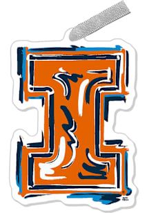 Illinois Fighting Illini Justin Patton Logo Ornament - Navy Blue